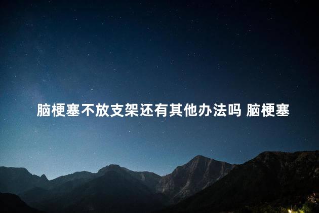 脑梗塞不放支架还有其他办法吗 脑梗塞不放支架还有没有其他办法